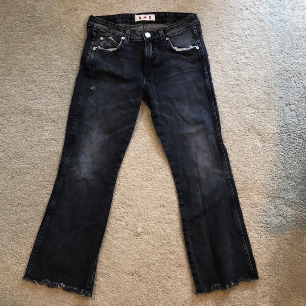 AMO mid rise cropped flare Jean size 26